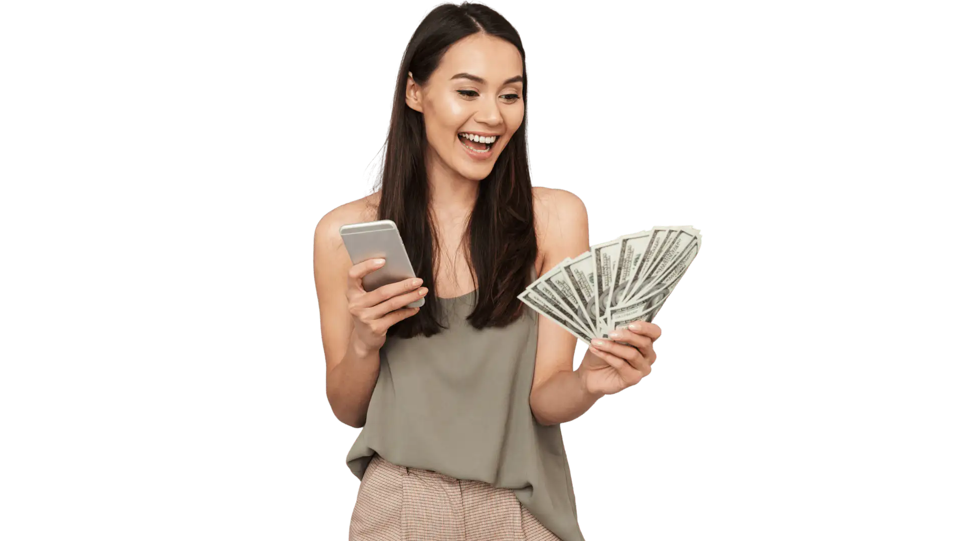 Mulher faturando com IA